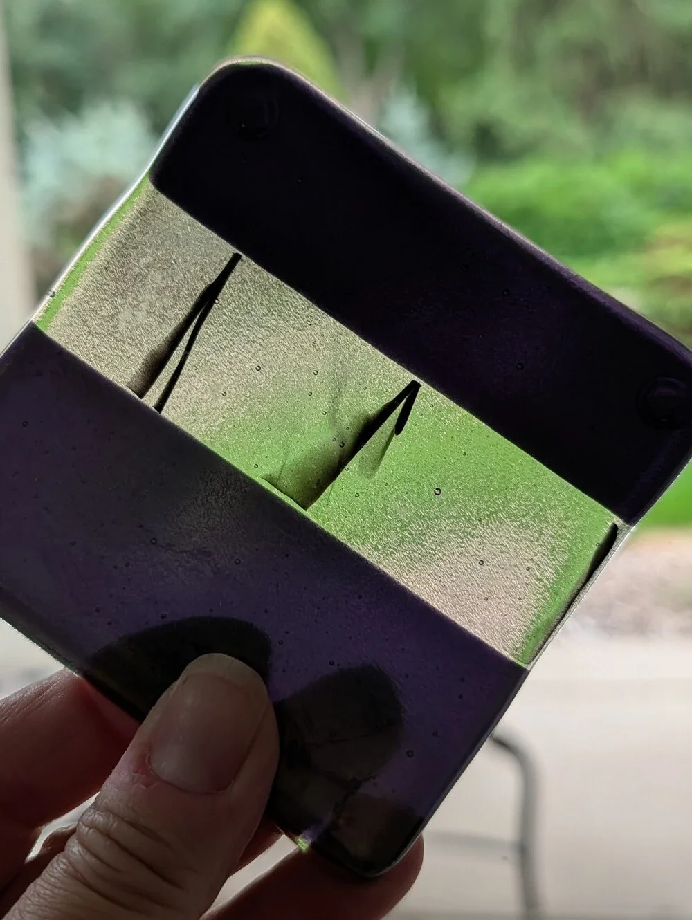 set of 4 RECYCLED DICHROIC FUSED GLASS COASTERS chris paulson